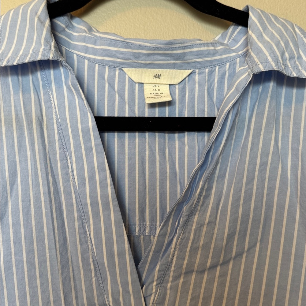 H&M Blue and White Striped Blouse/Shirt - Picture 2 of 6